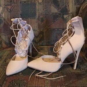 Lace up Nude Heels